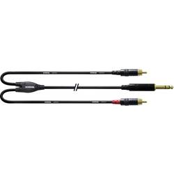 Cordial CFY 3 VCC audio Y adaptér [1x jack zástrčka 6,3 mm - 2x cinch zástrčka] 3.00 m černá