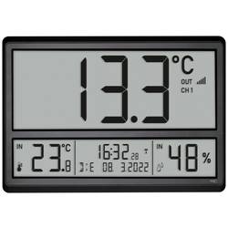 TFA Dostmann 60.4523.01 DCF nástěnné hodiny 36 cm x 23.5 cm x 2.8 cm, černá, velký displej