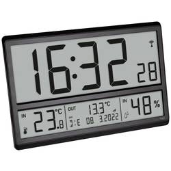 TFA Dostmann 60.4523.01 DCF nástěnné hodiny 36 cm x 23.5 cm x 2.8 cm černá velký displej