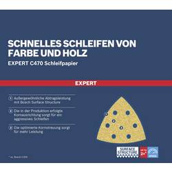 Bosch Accessories EXPERT C470 2608900932 brusný papír pro delta brusky s otvory Zrnitost 240 (d x š) 93 mm x 93 mm 50 ks