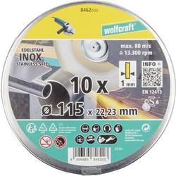 Wolfcraft 8462000 diamantový řezný kotouč 115 mm 10 ks Nerezová ocel, kov