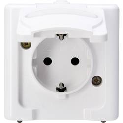 Kopp 103302007 spínání ve vlhkých místnostech kompletní sada zásuvka s ochranným kontaktem se sklopným víkem BlueElectric arktická bílá 1 ks