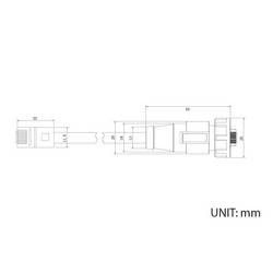 TRU COMPONENTS TC-13543628, RJ45 konektor, černá, 1 ks