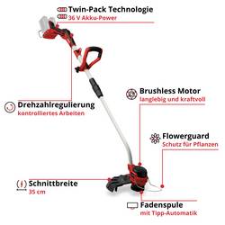 Einhell Professional GP-CT 36/35 Li BL-Solo Akku-Rasentrimmer akumulátor Akumulátorová strunová sekačka bez nabíječky, bez akumulátoru 36 V šířka sekání: 35 cm