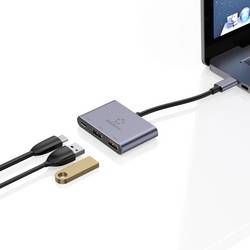 Renkforce RF-6735680 USB Hub 2 + 1 port USB-A, USB-C® USB 3.2 Gen2 10 GBit/s s konektorem USB C šedá RF-TCH-100
