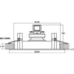 Monacor EDL-70/WS ELA stropní reproduktor, 100 V, bílá, 1 ks