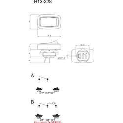 TRU COMPONENTS 1587654 kolébkový spínač TC-R13-228A-05 250 V/AC 6 A 1x vyp/zap s aretací 1 ks