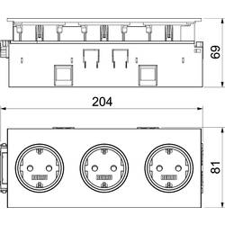 OBO Bettermann 6121032 přístrojová zásuvka (š x v) 82 mm x 71 mm 1 ks bílá