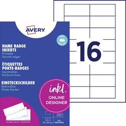 Avery-Zweckform DPC7434A-10 zásuvný štítek se jménem 74 mm x 34 mm bílá