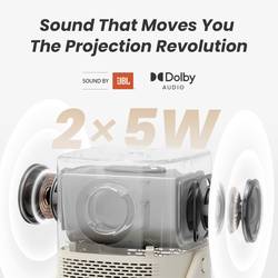 Yaber projektor T2Plus LED 450 ANSI-Lumen 1920 x 1080 Full HD provoz na akumulátor, Podporuje 4K, Integrovaný reproduktor JBL, Smart TV-Dongle, Automatické