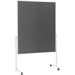 magnetoplan moderační tabule 2111101 (š x v) 1200 mm x 1500 mm plsť šedá oboustranně použitelné, včetně koleček, nástěnka 2111101