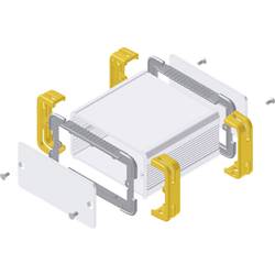 Fischer Elektronik FR 55 25 100 ME 10035341 profilové pouzdro 114 x 63.6 x 33 hliník přírodní, žlutá 1 ks