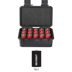 VOLTCRAFT Outdoorový kufr na akumulátory/baterie 15x Malé mono (d x š x v) 180 x 135 x 75 mm