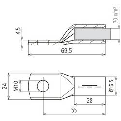 DEHN 472436 PKS 70 10 CUGALSN kabelové oko 70 mm² 3 ks