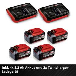 Einhell Professional Power X-Change GP-CM 36/52 S Li BL (4x5,2Ah) akumulátor Akumulátorová sekačka vč. 2. Nabíječka Twincharger, Vč. 4 akumulátorů 18 V šířka