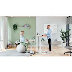 Leitz psací stůl pro práci vsedě i ve stoje bílá 65340001 Barva stolní desky: bílá elektricky výškově nastavitelné, výškově nastavitelné max. výška: 1300 mm