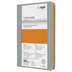 Sigel LS200 poznámková kniha Linescape Hardcover DIN A5 čtverečkovaný světle šedá, neonově oranžová Počet listů: 88 listů