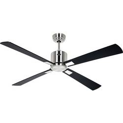 CasaFan ECO NEO III 132 BN-SW/TK WiFi Flügel Schwarz/Teak stropní ventilátor chrom (kartáčovaný) s dálkovým ovládáním, s časovačem, vhodný i pro zimní provoz,