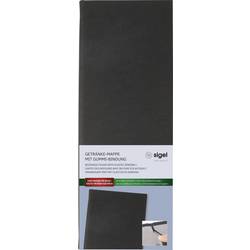 Sigel GM100 Nápojový lístek 1/2 DIN A4 1 ks včetně 2 dvojitých průhledných fólií pro 8 stran, Gumová vazba černá
