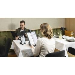 Sigel GM100 Nápojový lístek 1/2 DIN A4 1 ks včetně 2 dvojitých průhledných fólií pro 8 stran, Gumová vazba černá