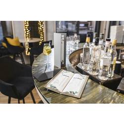 Sigel GM100 Nápojový lístek 1/2 DIN A4 1 ks včetně 2 dvojitých průhledných fólií pro 8 stran, Gumová vazba černá