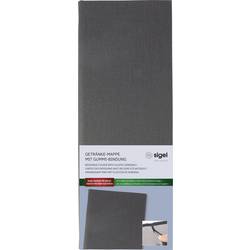 Sigel GM101 #####Getränke-Mappe #####1/2 DIN A4 1 ks #####inkl. 2 Doppel-Transparenthüllen für 8 Seiten, #####Gummi-Bindung antracitová
