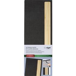Sigel GM220 #####Getränke-Mappe #####1/2 DIN A4 1 ks #####inkl. 2 Doppel-Transparenthüllen für 8 Seiten, #####Gummi-Bindung tmavě šedá , béžová