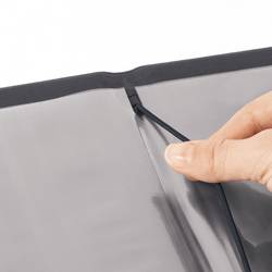 Sigel GM220 Nápojový lístek 1/2 DIN A4 1 ks včetně 2 dvojitých průhledných fólií pro 8 stran, Gumová vazba tmavě šedá , béžová