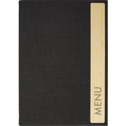 Sigel SM220 Pořadač na jídelní lístky DIN A4 1 ks včetně 2 dvojitých průhledných fólií pro 8 stran, Gumová vazba tmavě šedá , béžová