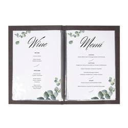 Sigel SM202 Pořadač na jídelní lístky DIN A4 1 ks včetně 2 dvojitých průhledných fólií pro 8 stran, Gumová vazba černá