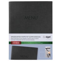 Sigel SM203 Pořadač na jídelní lístky DIN A5 1 ks včetně 2 dvojitých průhledných fólií pro 8 stran, Gumová vazba černá