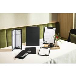 Sigel SM203 Pořadač na jídelní lístky DIN A5 1 ks včetně 2 dvojitých průhledných fólií pro 8 stran, Gumová vazba černá