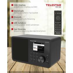 Telestar TOP 200 Schwarz 5700200 internetové přenosné rádio, internetové, DAB+, FM, černá