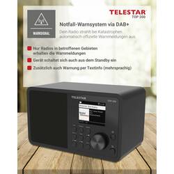 Telestar TOP 200 Schwarz 5700200 internetové přenosné rádio, internetové, DAB+, FM, černá