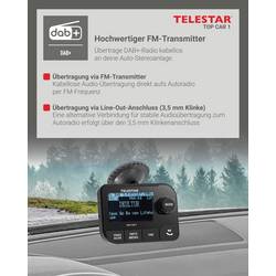 Telestar TOP CAR 1 DAB+ rádio adaptér do auta funkce handsfree, uchycení přísavkami