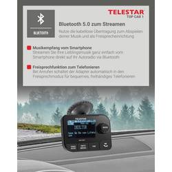 Telestar TOP CAR 1 DAB+ rádio adaptér do auta funkce handsfree, uchycení přísavkami