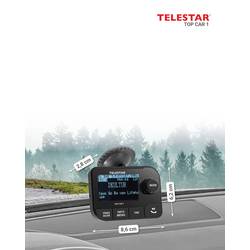 Telestar TOP CAR 1 DAB+ rádio adaptér do auta funkce handsfree, uchycení přísavkami