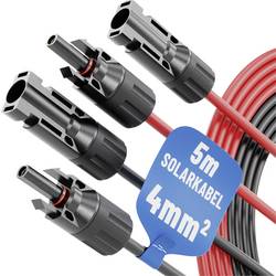 Absina 910002 ABSINA 2x 5 Meter Solarkabel 4mm2 - PV Kabel, Solarleitung, PV Leitung prodlužovací kabel 4 mm² Délka kabelu 5 m