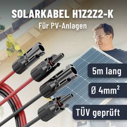 Absina 910002 ABSINA 2x 5 Meter Solarkabel 4mm2 - PV Kabel, Solarleitung, PV Leitung prodlužovací kabel 4 mm² Délka kabelu 5 m