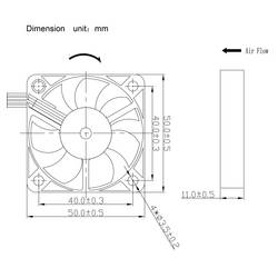TRU COMPONENTS TC-MX5010-12V0.05A axiální ventilátor, 12 V/DC, 16.8 m³/h, (d x š x v) 50 x 50 x 10 mm, TC-13401700