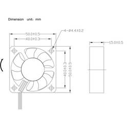 TRU COMPONENTS TC-MX5015-12V0.05A axiální ventilátor, 12 V/DC, 19.2 m³/h, (d x š x v) 50 x 50 x 15 mm, TC-13401704