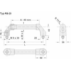 Rohde RS-20.200.62 přístrojová rukojeť pro válcové šrouby stříbrná (d x š) 230 mm x 30 mm 1 ks