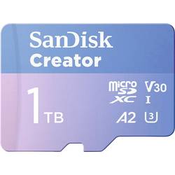 SanDisk Creator paměťová karta microSDXC Retail 1 TB A2 Application Performance Class, UHS-I U3, v30 Video Speed Class vč. SD adaptéru, Teplotně odolná, S
