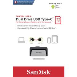 SanDisk Ultra® DualDrive USB paměť pro smartphony/tablety stříbrná 32 GB USB 3.2 (Gen 1x1) , USB-C®