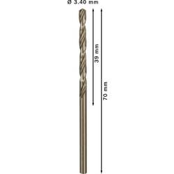 Bosch Accessories 2608588089 HSS-Co kovový spirálový vrták 3.4 mm Celková délka 70 mm Cobalt DIN 338 válcová stopka 10 ks