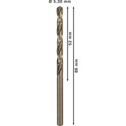 Bosch Accessories 2608588095 HSS-Co kovový spirálový vrták 5.3 mm Celková délka 86 mm Cobalt DIN 338 válcová stopka 10 ks