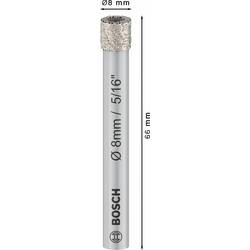 Bosch Accessories 2608599050 vrták do skla a obkladů 8 mm Celková délka 66 mm válcová stopka 1 ks