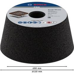 Bosch 1608600231 Brusný hrnec, kónický - kov/litina - 90 mm, 110 mm, 55 mm, 16 Bosch Power Tools 1 ks