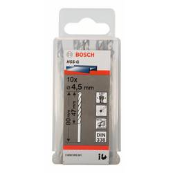 Bosch Accessories 2608595061 HSS kovový spirálový vrták 4.5 mm Celková délka 80 mm broušený DIN 338 válcová stopka 10 ks
