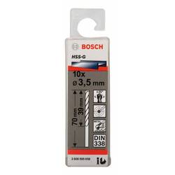 Bosch Accessories 2608595058 HSS kovový spirálový vrták 3.5 mm Celková délka 70 mm broušený DIN 338 válcová stopka 10 ks